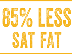 85% less sat fat